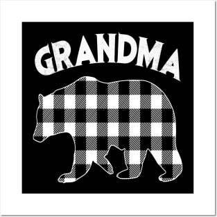 Black And White Grandma Bear Posters and Art